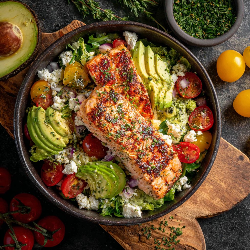 Savory Salmon Avocado Salad