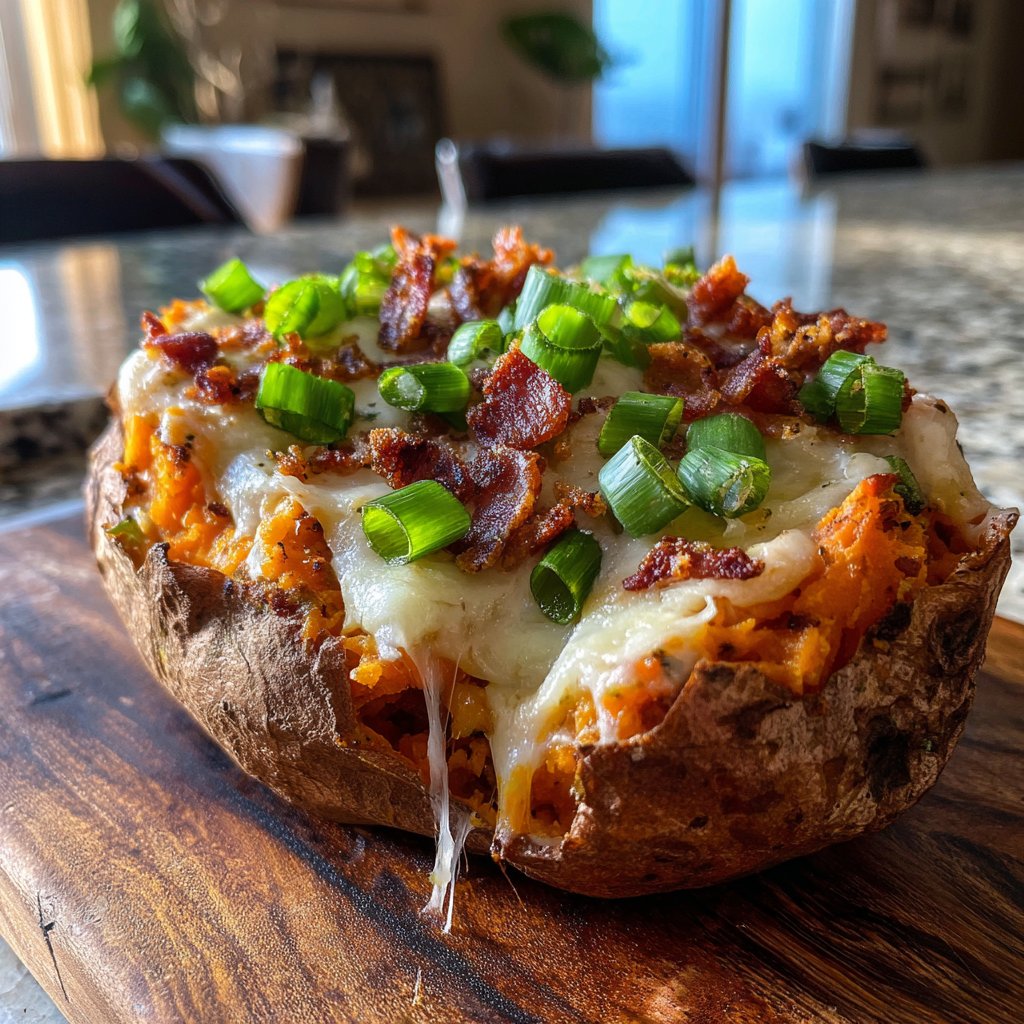 Airfryer Loaded Sweet Potatoes