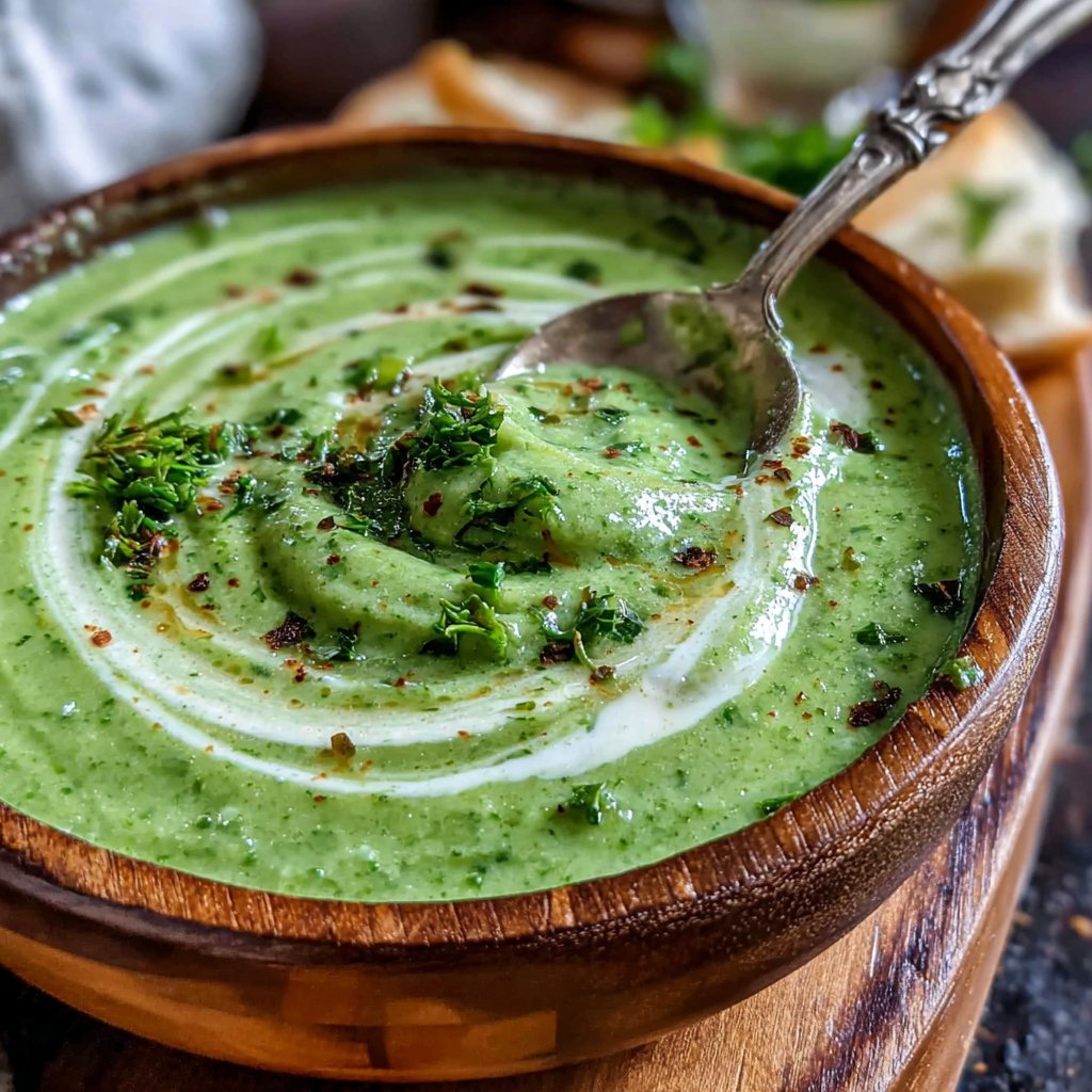 Pureed Dandelion Soup with Cream