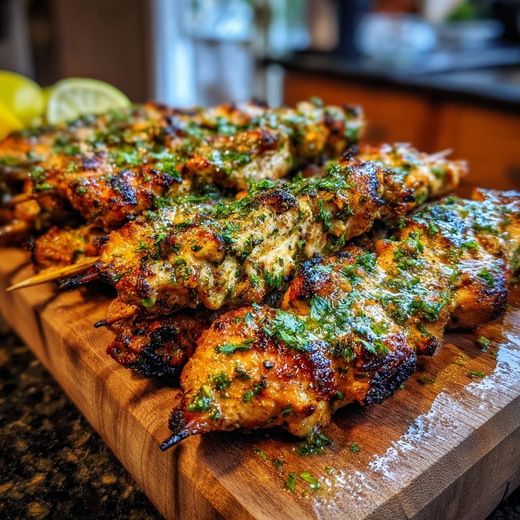 Lime Cilantro Chicken Skewers